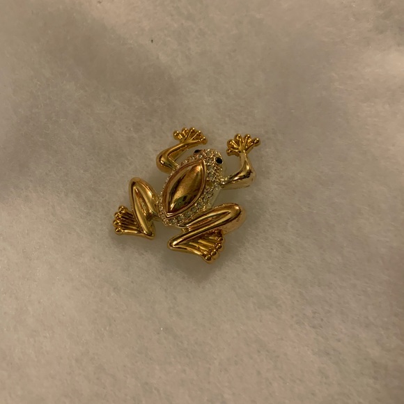 FROG BROOCH PIN BEST GOLD TONED VINTAGE - Picture 7 of 8